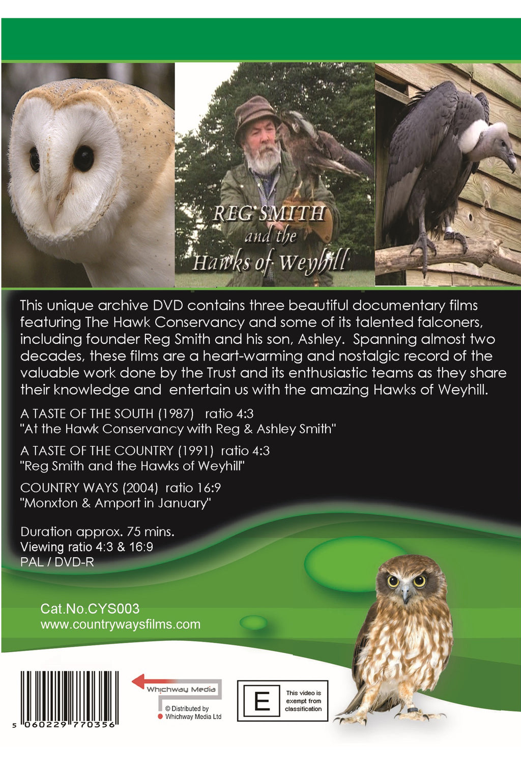 The Hawk Conservancy at Weyhill DVD — back cover